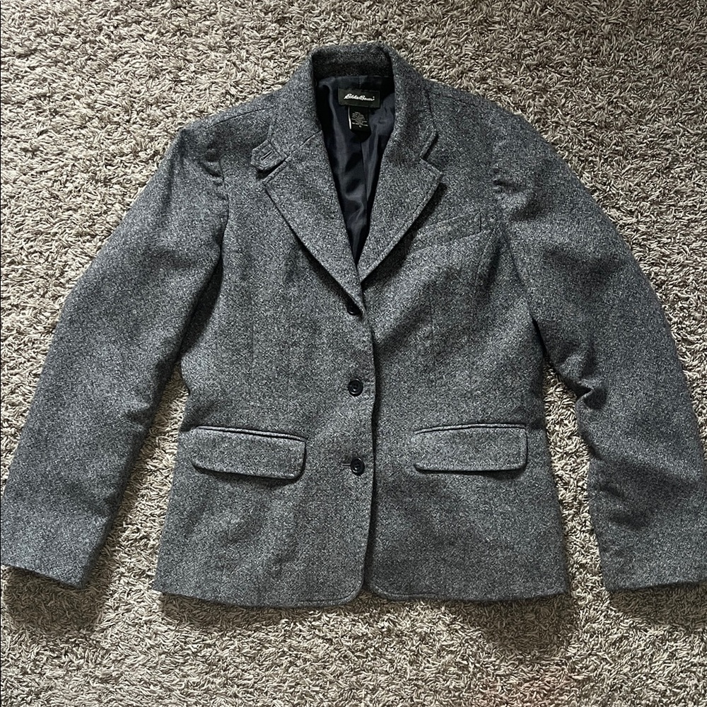 Eddie Bauer Gray Wool Blazer for Women Size 6 Office Formal Coat Jacket - Picture 1 of 9